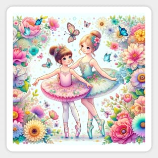 An Adventure between Ballet and Flowers Magnet